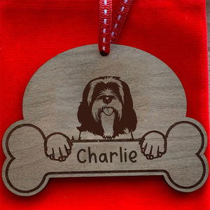 Personalised Dog Breed & Name Christmas Decoration