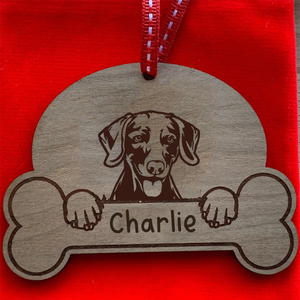 Personalised Dog Breed & Name Christmas Decoration