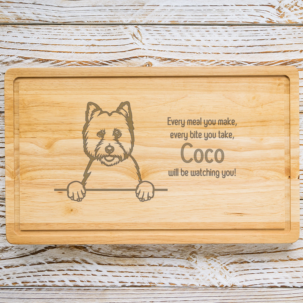 Personalised Chopping Board - Dog Breed & Name