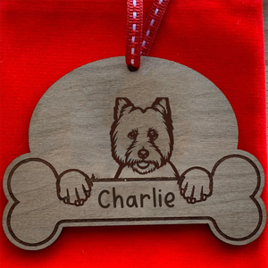 Personalised Dog Breed & Name Christmas Decoration