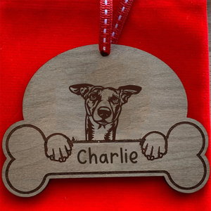 Personalised Dog Breed & Name Christmas Decoration