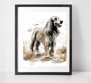 Personalised Afghan Hound Art Print