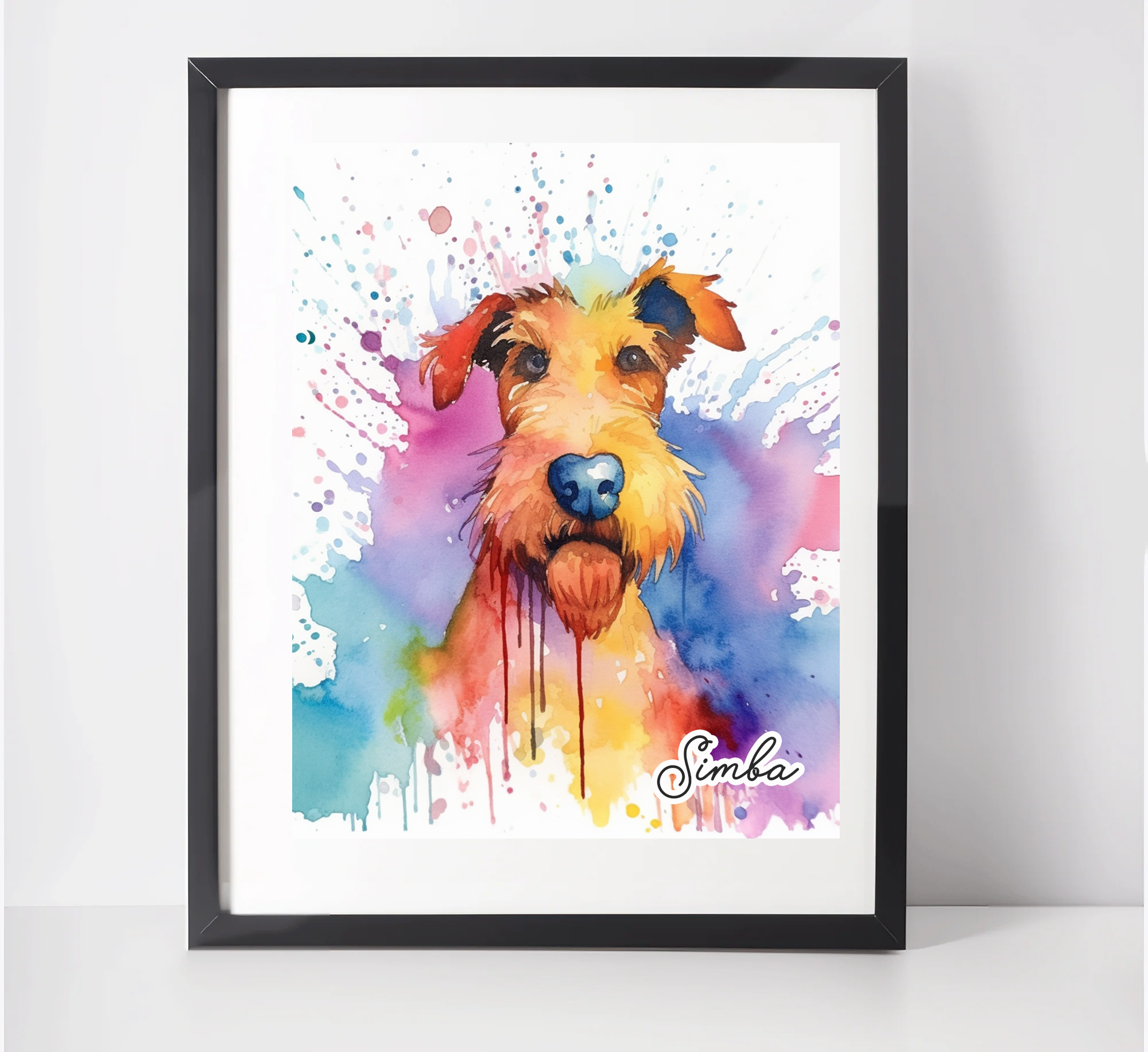 Personalised Airedale Terrier Art Print