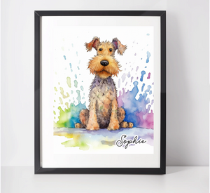 Personalised Airedale Terrier Art Print