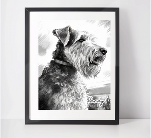 Personalised Airedale Terrier Art Print