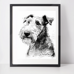 Personalised Airedale Terrier Art Print