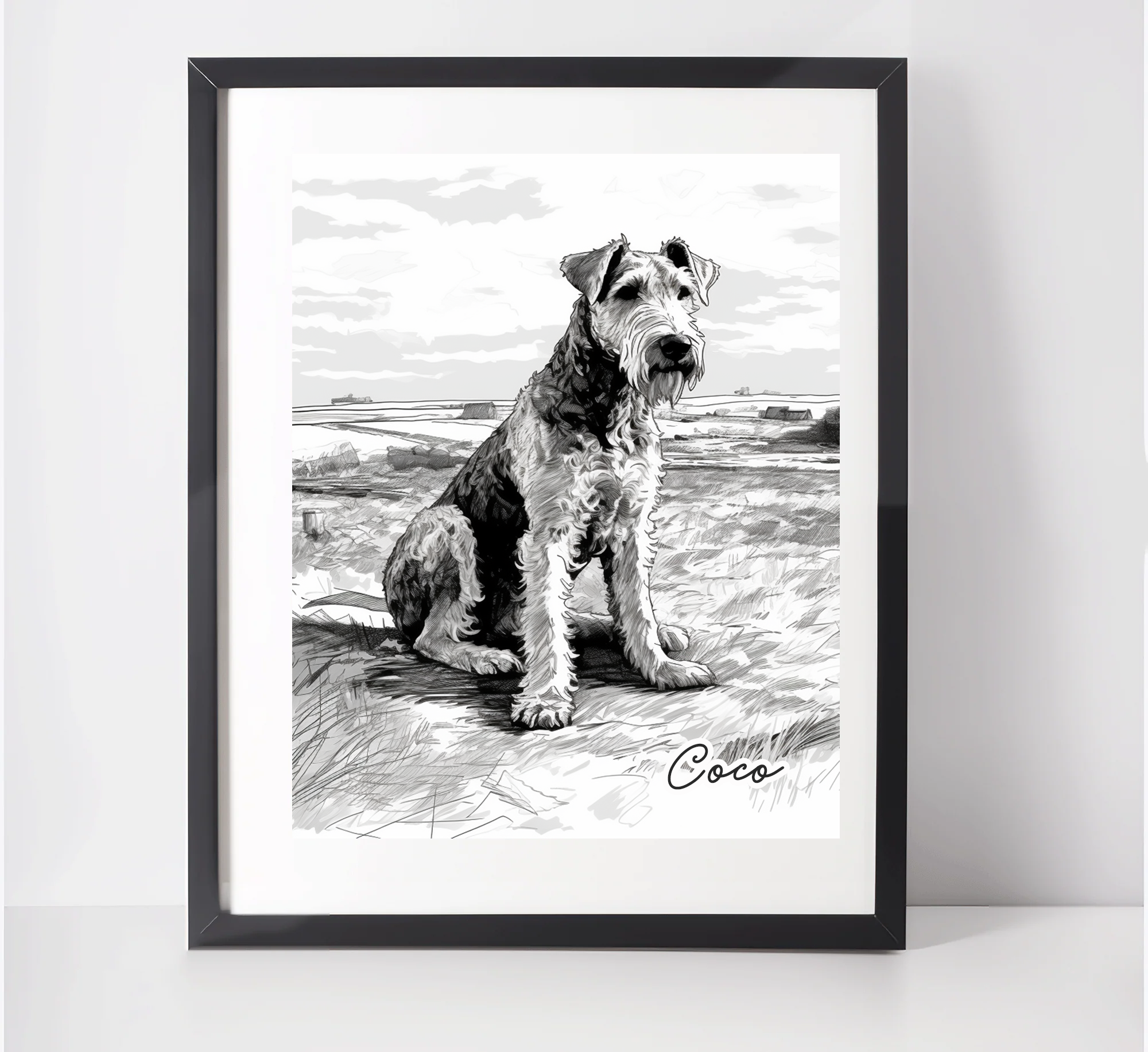 Personalised Airedale Terrier Art Print