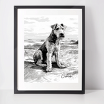 Personalised Airedale Terrier Art Print