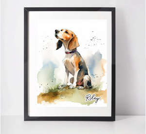 Personalised Beagle Art Print