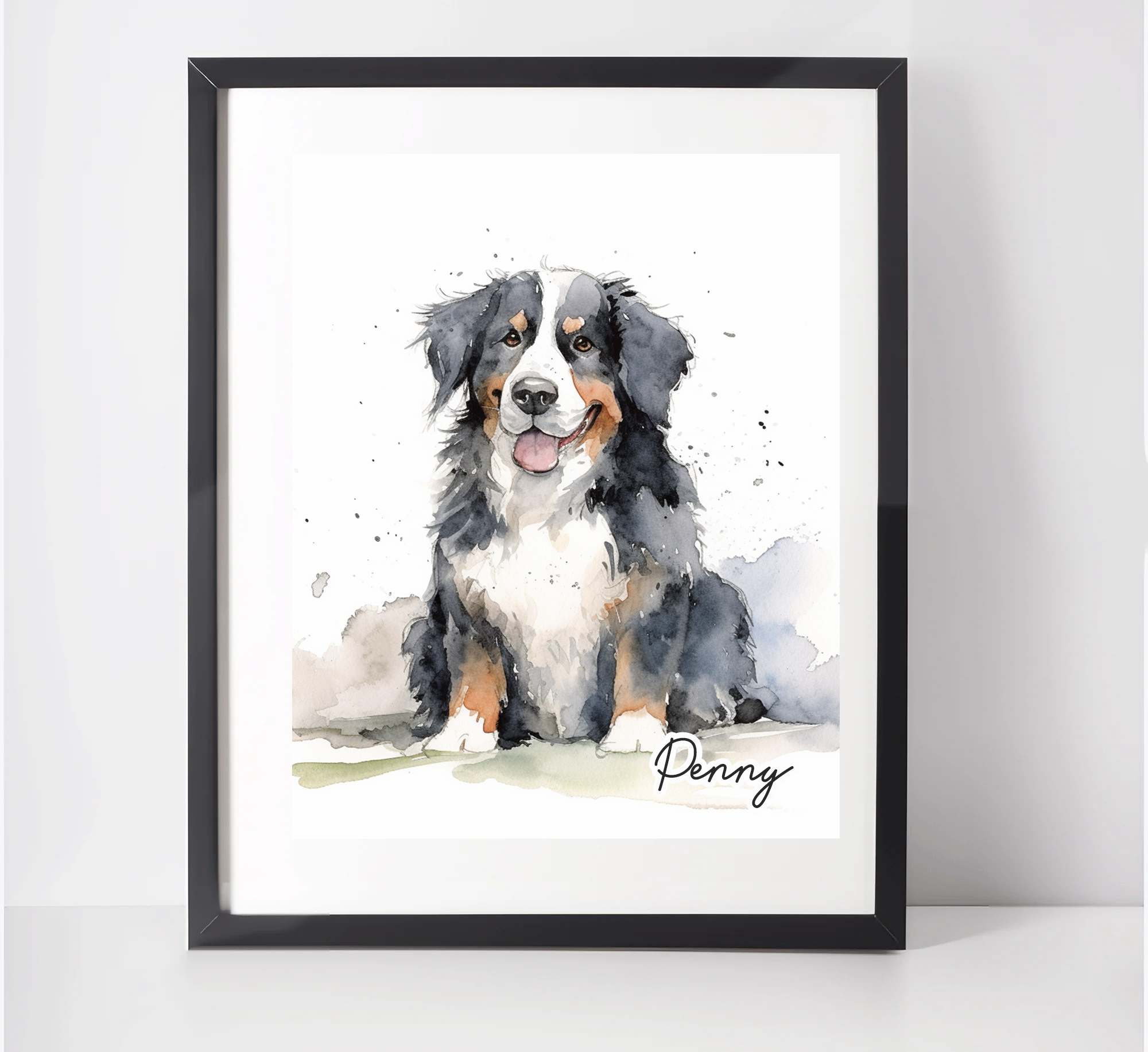 Personalised Bernese Mountain Dog Art Print