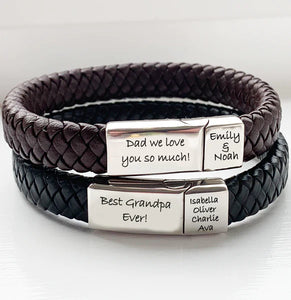 Men's Personalised Message Bracelet