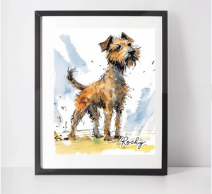 Personalised Border Terrier Art Print