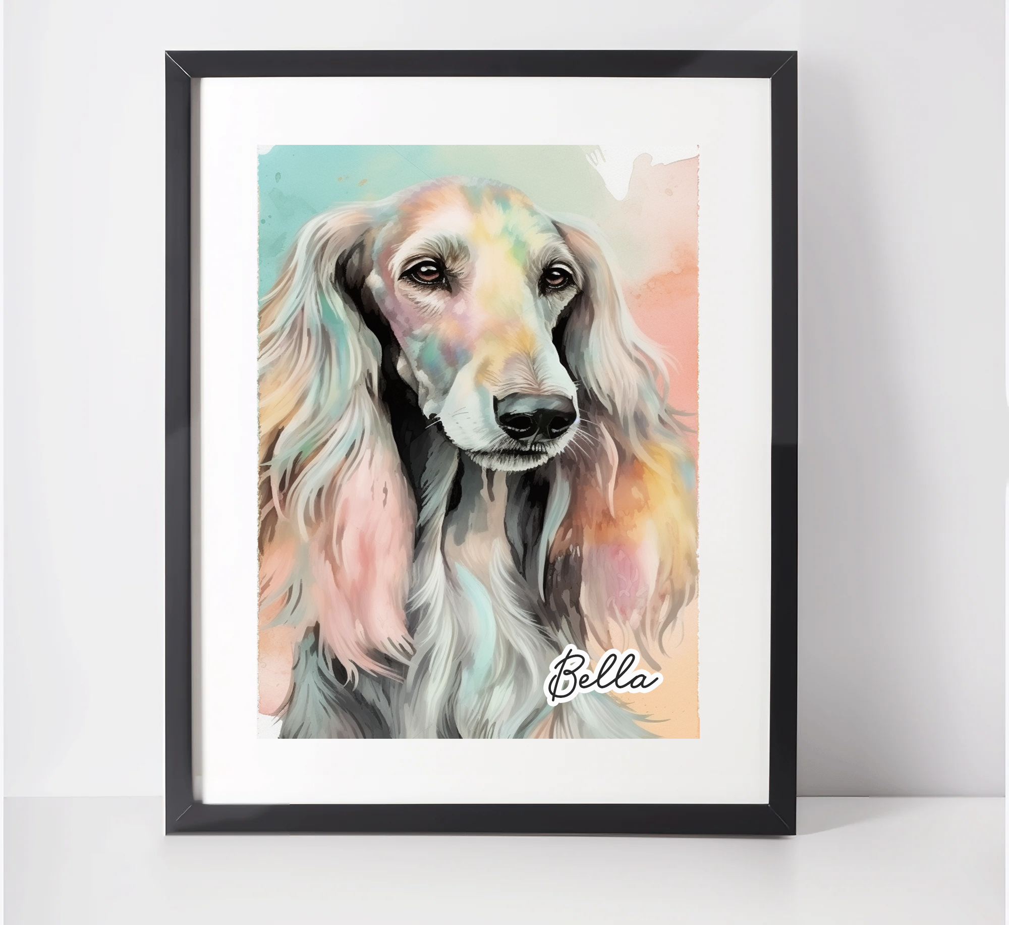 Personalised Afghan Hound Art Print