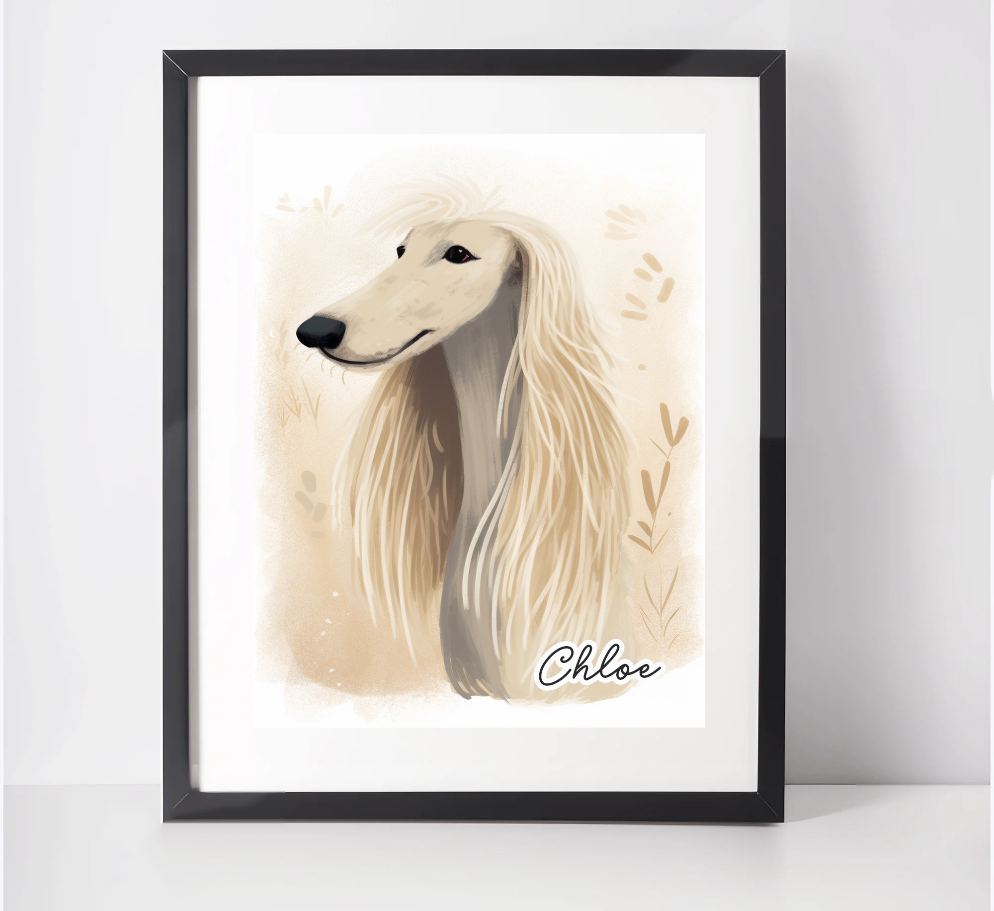 Personalised Afghan Hound Art Print