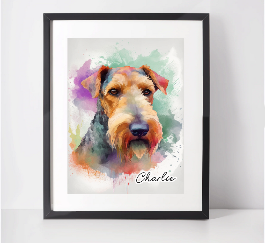 Personalised Airedale Terrier Art Print