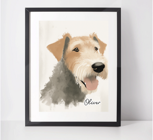 Personalised Airedale Terrier Art Print