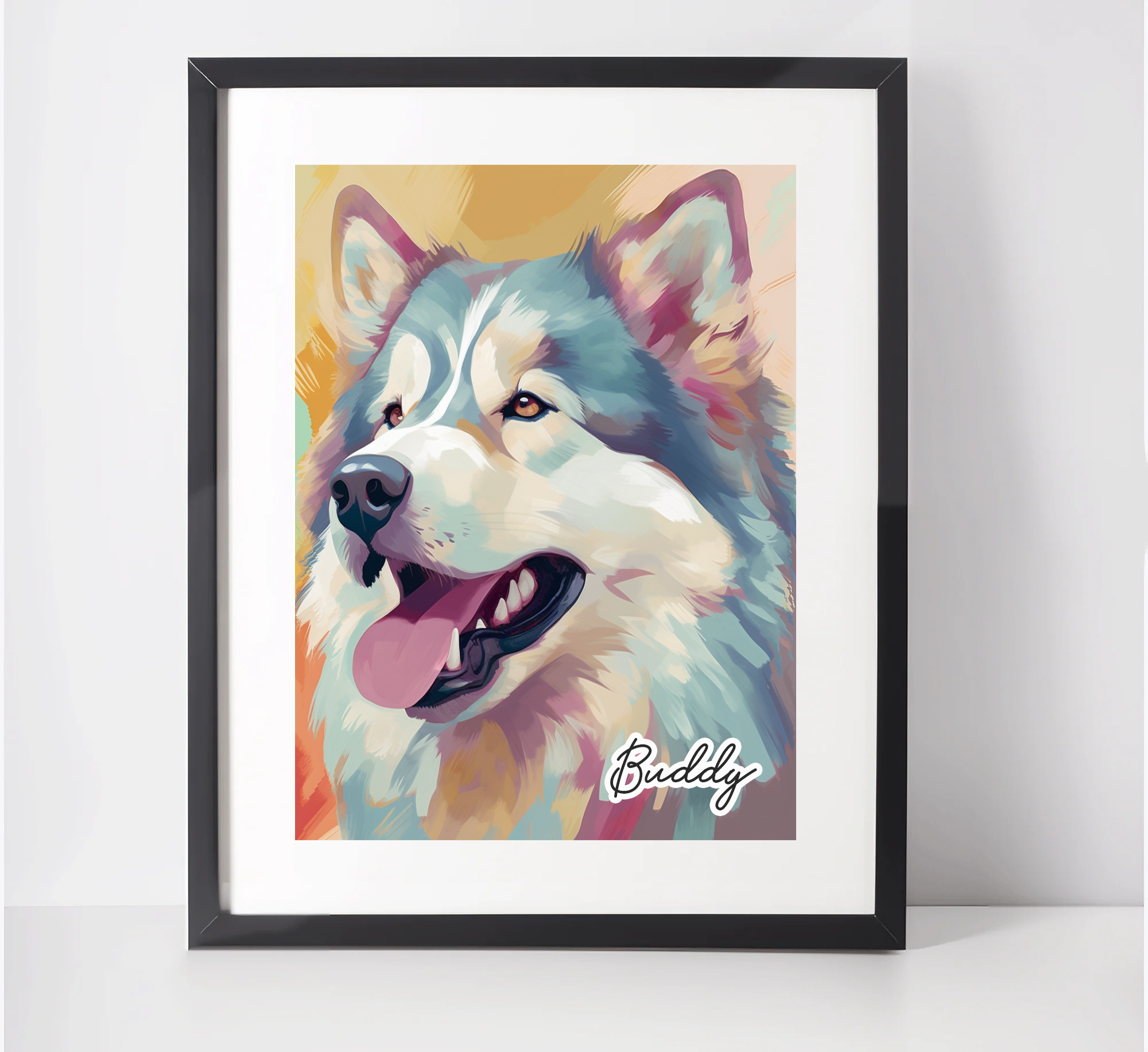 Personalised Alaskan Malamute Art Print