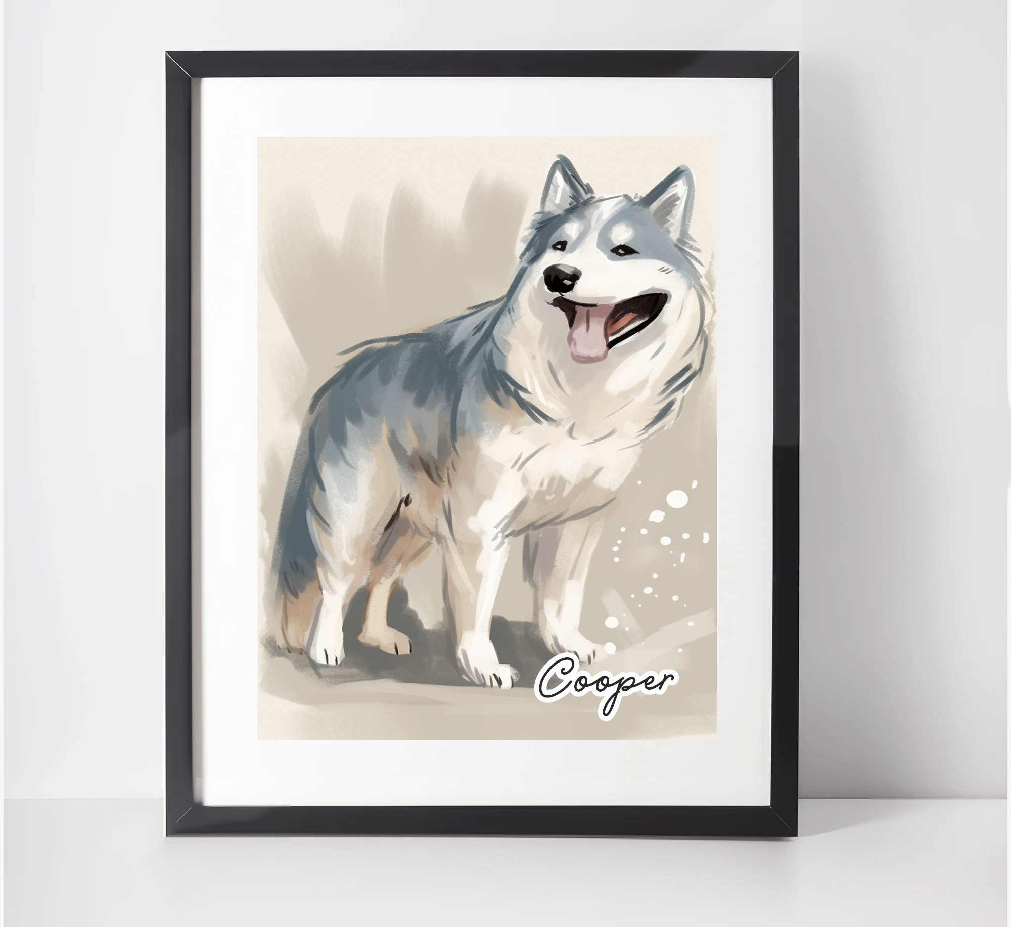 Personalised Alaskan Malamute Art Print