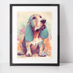 Personalised Basset Hound Art Print