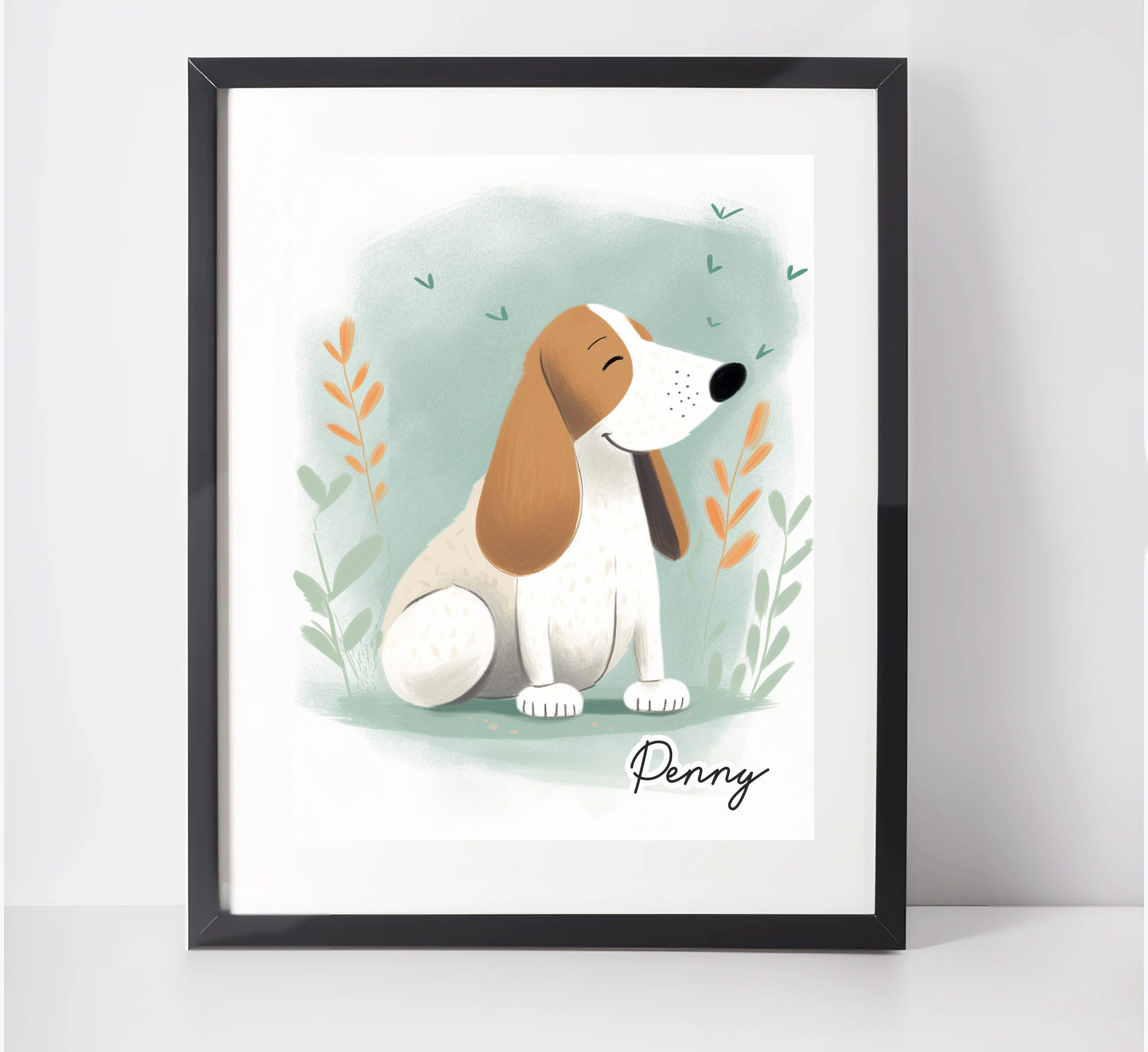 L best sale basset painting