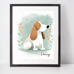 Personalised Basset Hound Art Print