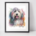 Personalised Bearded Collie Art Print
