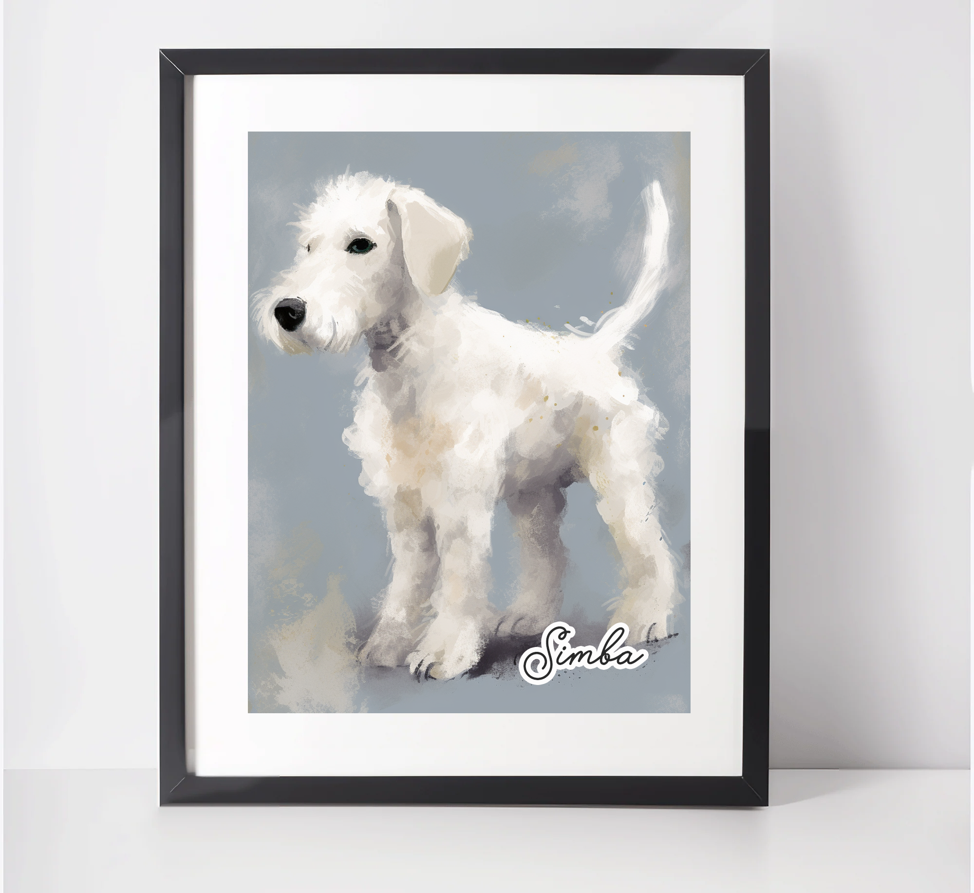 Personalised Bedlington Terrier Art Print