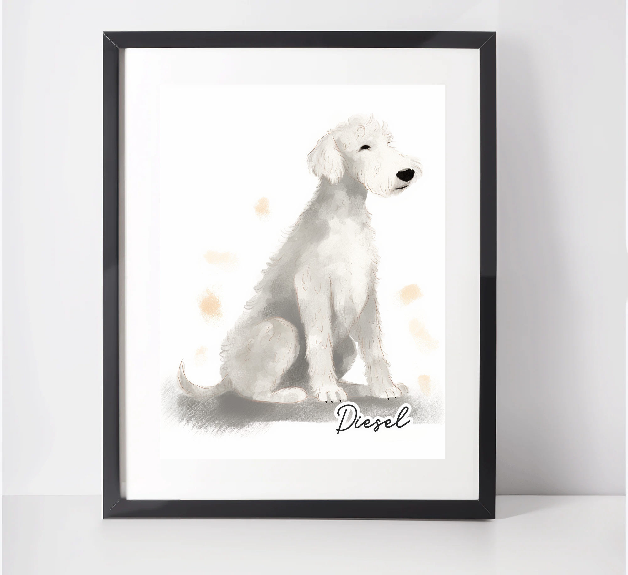 Personalised Bedlington Terrier Art Print