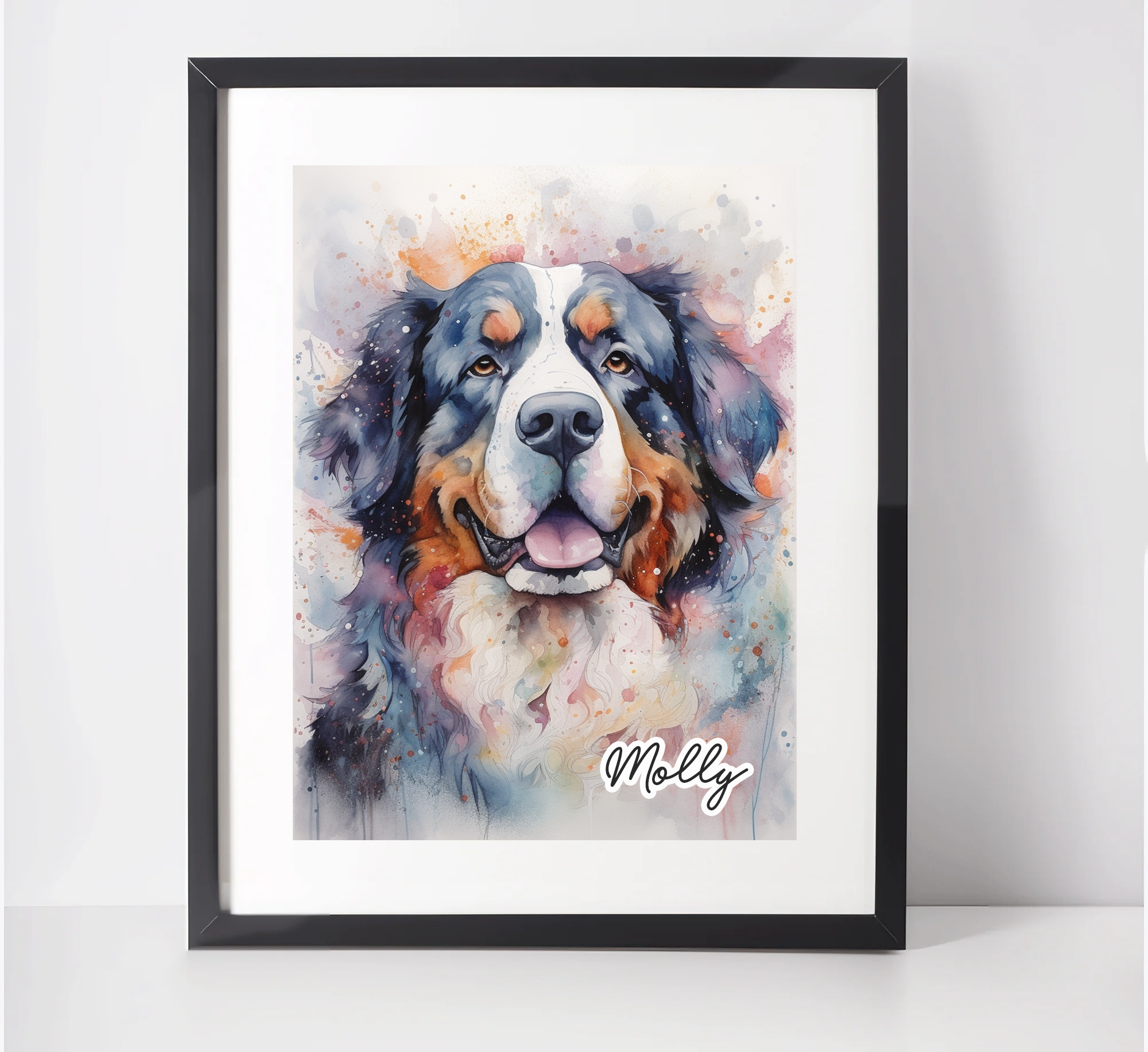 Personalised Bernese Mountain Dog Art Print