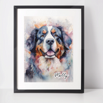 Personalised Bernese Mountain Dog Art Print