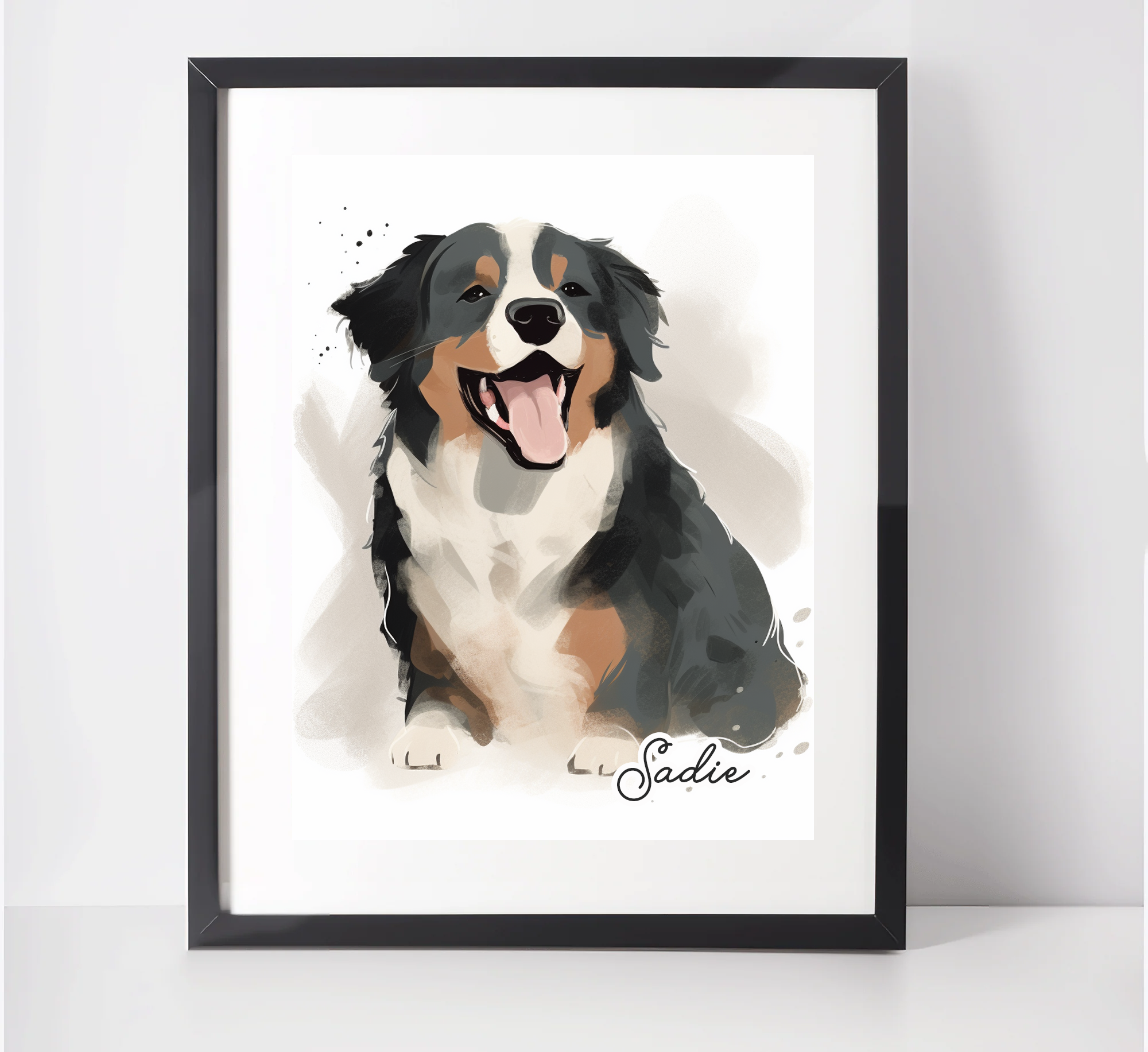 Personalised Bernese Mountain Dog Art Print