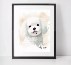 Personalised Bichon Frise Art Print