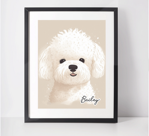 Personalised Bichon Frise Art Print