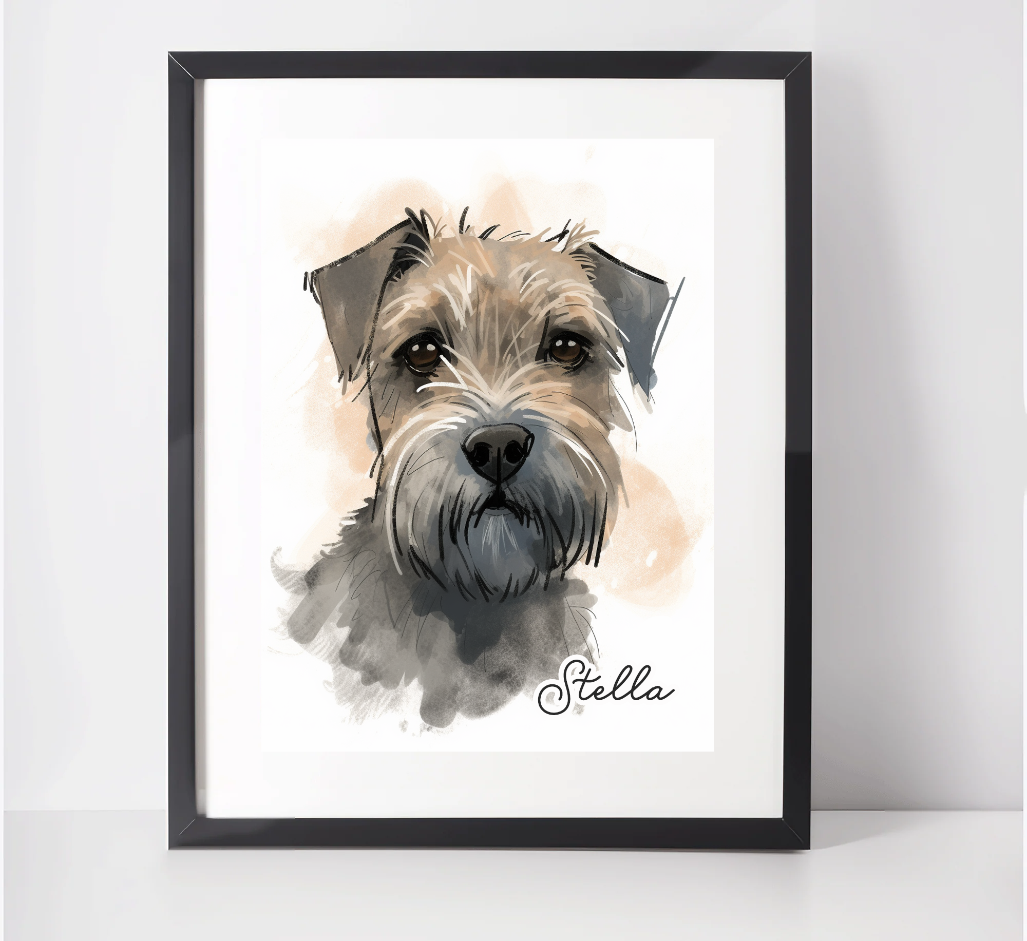 Personalised Border Terrier Art Print