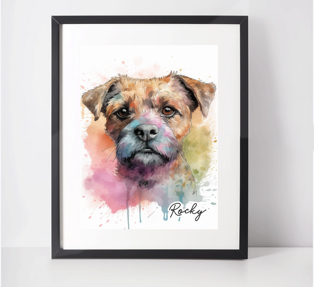 Personalised Border Terrier Art Print