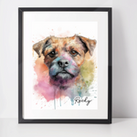 Personalised Border Terrier Art Print
