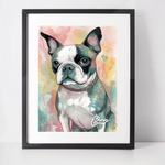Personalised Boston Terrier Art Print