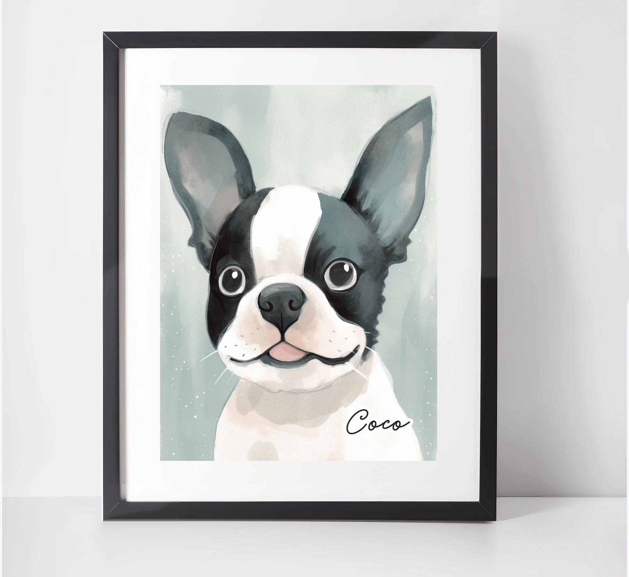 Personalised Boston Terrier Art Print