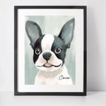 Personalised Boston Terrier Art Print