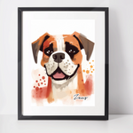 Personalised Boxer Dog Art Print