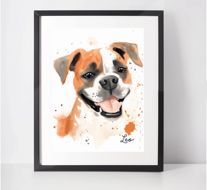 Personalised Boxer Dog Art Print