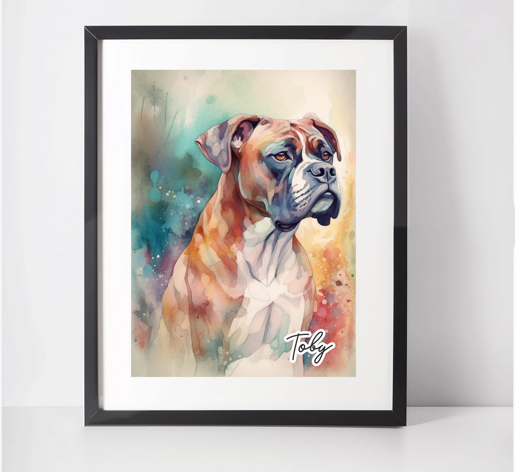 Personalised Boxer Dog Art Print