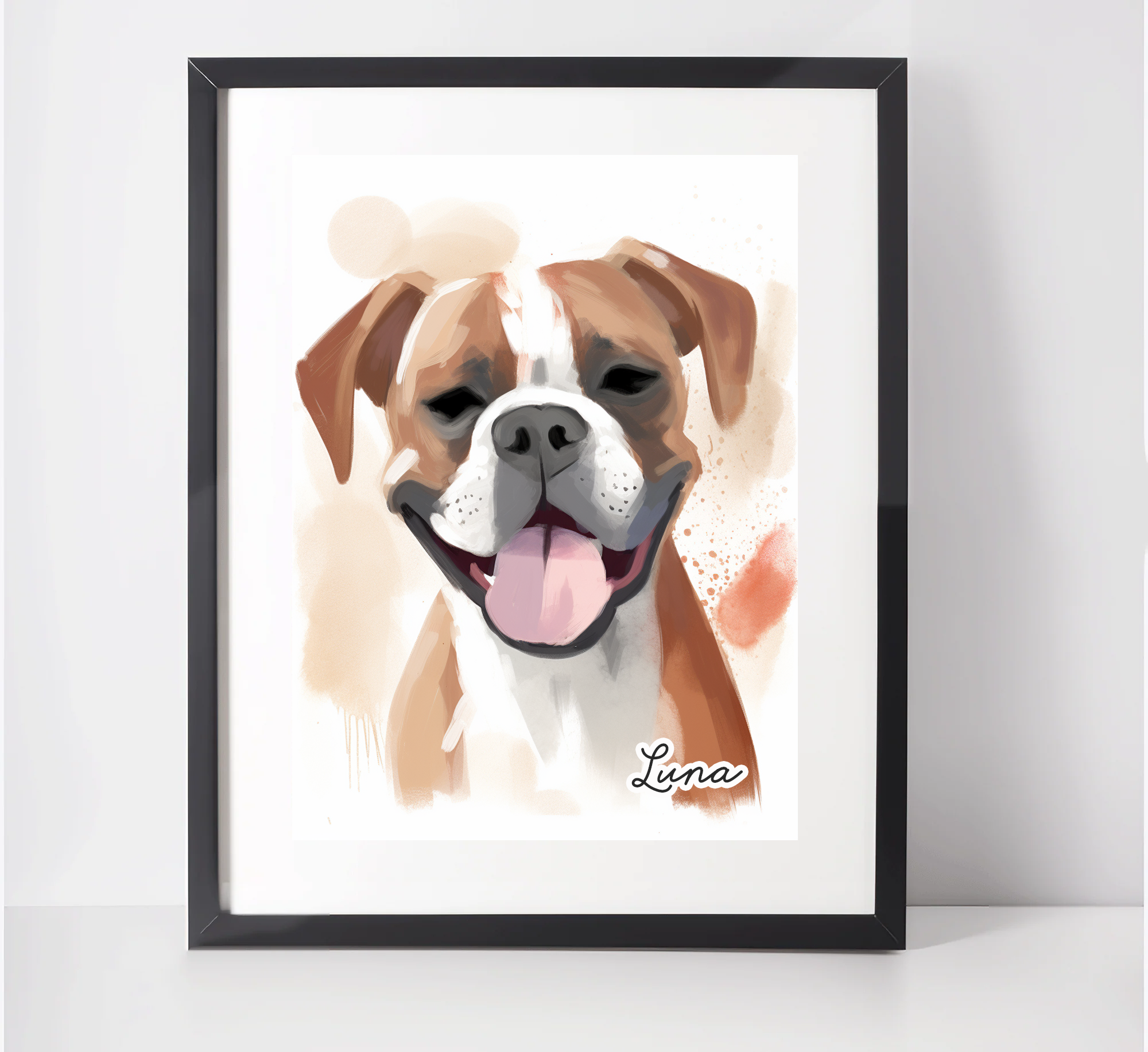 Personalised Boxer Dog Art Print