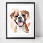 Personalised Boxer Dog Art Print