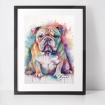 Personalised British Bulldog Art Print