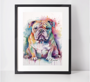 Personalised British Bulldog Art Print