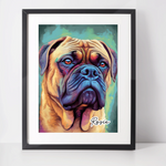 Personalised Bullmastiff Art Print