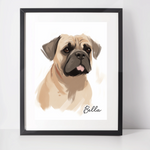 Personalised Bullmastiff Art Print