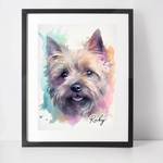 Personalised Cairn Terrier Art Print