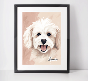 Personalised Cavachon Art Print